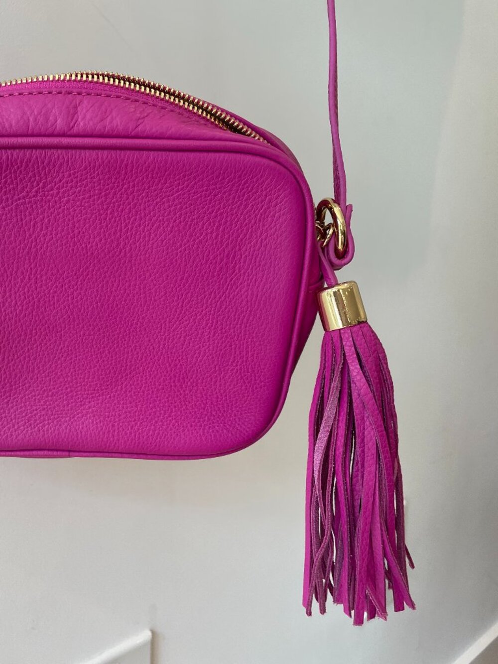 NWT Mark and Graham Magenta/Deeper Fuschia Crossbody Purse with Tassel
